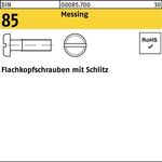 Flachkopfschraube DIN 85/ISO 1580 Schlitz M3x 25 Messing 200 Stück - VPE: 200