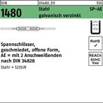 Spannschloss DIN 1480 offen 2Anschweißenden SP-AE M8 Stahl ÜZ galv.verz. 1St.