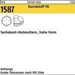 Sechskanthutmutter DIN 1587 M4 Polyamid natur 100 Stück - VPE: 100