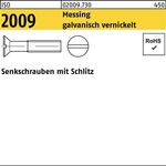 Senkschraube ISO 2009 Schlitz M5x 16 Messing galv. vernickelt 200 Stück - VPE: 200