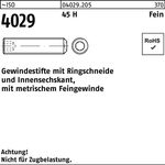 Gewindestift ISO 4029 Ringschneide/Innen-6kt M16x1,5x25 45 H Feingew. 100St. - VPE: 100