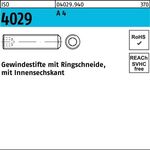 Gewindestift ISO 4029 Ringschneide/Innen-6kt M8x 30 A 4 100 Stück - VPE: 100