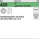 Sechskantmutter DIN 6331 Bund M27 SW 41 10 galv.verz. 1 Stück