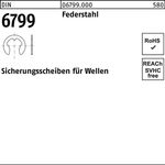 Sicherungsscheibe DIN 6799 f.Wellen 1,5 Federstahl 10000 Stück - VPE: 10000