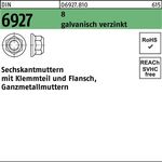 Sechskantmutter DIN 6927 Klemmteil/Flansch M6 8 galv.verz. 100 Stück - VPE: 100