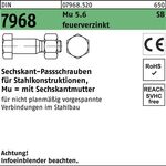 Sechskantpassschraube DIN 7968 CE Mutter M24x 80 5.6 feuerverz. 25 Stück - VPE: 25