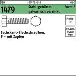 Blechschraube ISO 1479 Zapfen/6-kt 6,3x25 -F Stahl gehärtet galv.verz. 250St. - VPE: 250