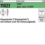 Klappstecker DIN 11023 12x 45 Stahl gal Zn 8 DiSP 50 Stück - VPE: 50