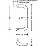Stoßgriff 550.33BGKLT PA Farb-Nr.92m A.300mm L.333mm B.145mm HEWI