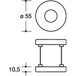 Drückerrosette 305.21PBR D.21mm,Ed.matt,tiefschwz,KN+LN,TS38,1