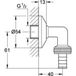 Grohe WAS Schlauchanschlussbogen 1/2" chr