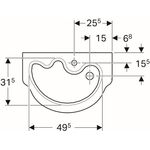 Geberit Waschtisch BAMBINI 600x400mm m Hahnloch ohne Überlauf weiß