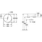 V&B Aufsatzwaschtisch ARCHITECTURA d= 450mm, ohne ÜL, rund we C+