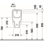 Urinal Duravit No.1 305x290mm Zul v hinten ohne Fliege weiß