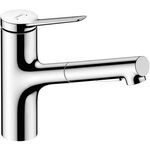 Einhebel-Spültischmischer Zesis M33 150, Eco, Ausziehbrause, 2 jet chrom