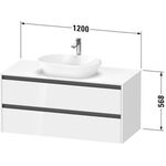 Duravit Waschtischunterbau Ketho.2 1200x568x550mm weiß hochglanz