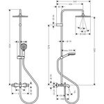 HG Showerpipe Vernis Blend 240 1 jet m Wannenthermostat mattschwarz