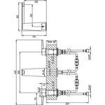 VB Dreiloch-WT-Arm. Conum 440x144x165mm o Ablaufgarnitur Brushed Nickel Matt