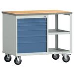 Werkbank PW700 B885xT700xH805mm Buche Multipl. lichtgrau/brillantblau 6Schubl.