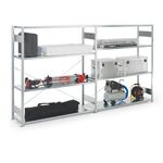 Großfachsteckregal H2000xB1700xT400mm Anbauregal verz.silber 4 Stahlböden
