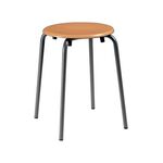 Stapelhocker Sitzhöhe 500mm Sitz-D.300mm Rdrohr anthrazit Buche natur lack.BIMOS