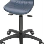 Drehhocker m.Rollen PU-Schaum blau Sitz-H.520-710mm