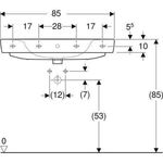 Geberit Aufsatzwaschtisch RENOVA PLAN m HL mit Überlauf 850x480mm weiß KT