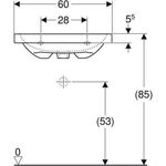 Geberit Waschtisch iCon Light o Hahnloch mit Überlauf 600x480mm weiß
