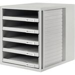 HAN Schubladenbox 1401-11 DIN A4 5Schubfächer PS lichtgrau/lichtgrau