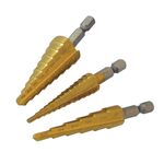 Silverline - Titanbeschichtete HSS-Stufenbohrer, 3-tlg. Satz