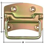 Kistengriff 80x70mm Stahl roh galv. gelb verz. GAH, 2 Stück