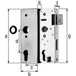 Schlosskasten DIN L/R Maß A170xB60xC40mm Maß E 30mm Dornm.40mm GAH