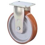 Schwerlast-Bockrolle D.250mm Trgf.1300kg Guß-PU Platte L138xB110mm BS ROLLEN