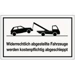 Hinweiszeichen Widerrechtliches Parken L250xB150mm weiß schwarz Ku.