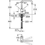 Grohe Einhand-Spültischbatterie MINTA 1/2Zoll U-Auslauf ha graph gebü