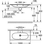 Grohe Möbelwaschtisch ESSENCE 1 HL m ÜL 1000x460mm PureGuard/awe