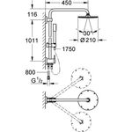 Grohe Duschsystem RAINSHOWER SYSTEM 210 m Umstellung chr