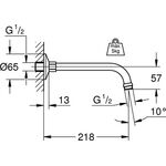 Grohe Brausearm RELEXA Ausldg 218mm chr