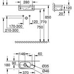 Grohe Mini-Handwaschbecken EURO KERAMIK 1 HL m ÜL 370x180mm awe