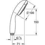 Grohe Handbrause TEMPESTA 100 100mm m Durchfl-konst 9,5 l/min chr
