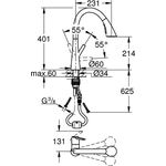 Grohe Einhand-Spültischbatterie ZEDRA 1/2Zoll C-Auslauf su-st