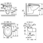 Grohe Dusch-WC-Aufsatz BAU KERAMIK 3-in-1 WC-Sitz m Deckel awe