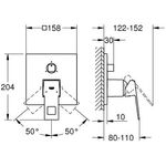 Grohe Einhandbatterie EUROCUBE m 3-Wege-Umstellung su-st