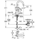 Grohe Einhand-Waschtischbatterie BAULOOP 1/2Zoll L-Size chr
