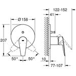 Grohe Einhand-Wannenbatterie BAUEDGE chr