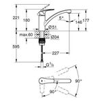 Grohe EH-Spültischbatterie EUROSMART 1/2Zoll fla Ala chr