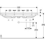 Geberit Waschtisch Light iCon 1200x480mm m 2 HL mit Überlauf weiß KT