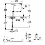 Grohe Infrarot-Elektronik EUROCUBE E 1/2Zoll m Mischung su-st