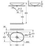 Grohe Aufsatzschale AIRIO oval 600x400mm alpinweiß