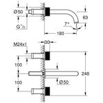 GROHE 3-L-WT-Wandbatt. Atrio Private C. 20589 FMS Knopfbetätigung cool sunrise